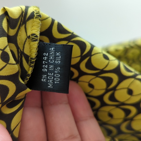 100% Silk Juliana Collezione Geometric Neon Print Tiered Collar & Cuffs Size 10 - Picture 7 of 10